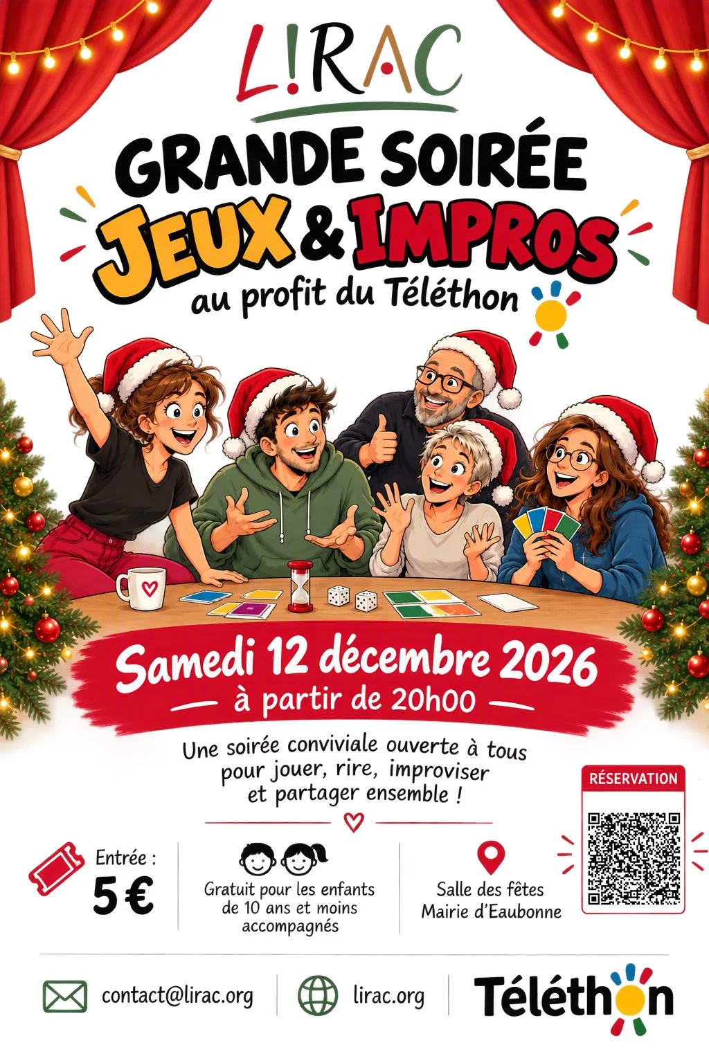 Spectacle « Soirée Jeux & Impros au profit du téléthon » LIRAC
